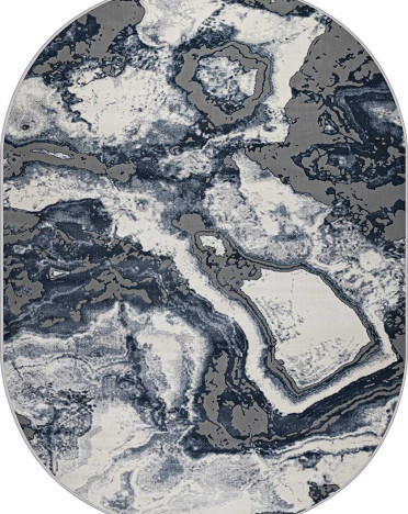 Ковер турецкий 37601A Regnum овальный (Полипропилен, синий, серый)