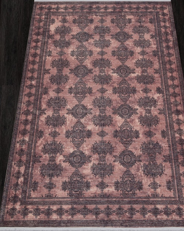 Ковер турецкий AB028A LOTUS (Полиэстер хит-сет, терракотовый)