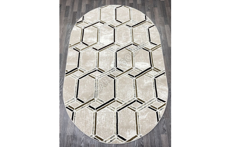 Турецкий ковер 40526B_COKME BEJ / KAHVE ОВАЛ