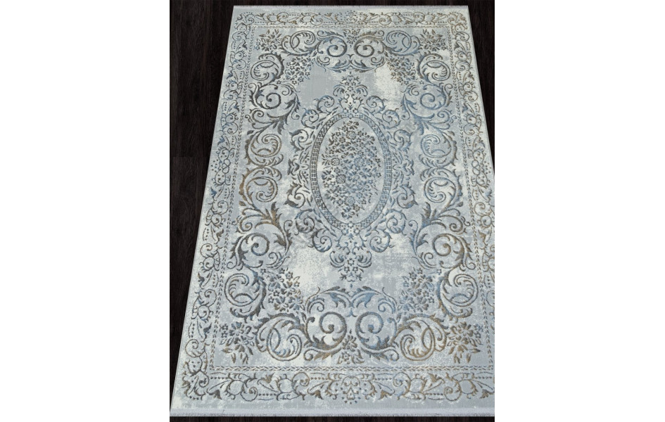 Ковер 00766A - GREY HB / L.BLUE FDY - Прямоугольник - коллекция SAHARA